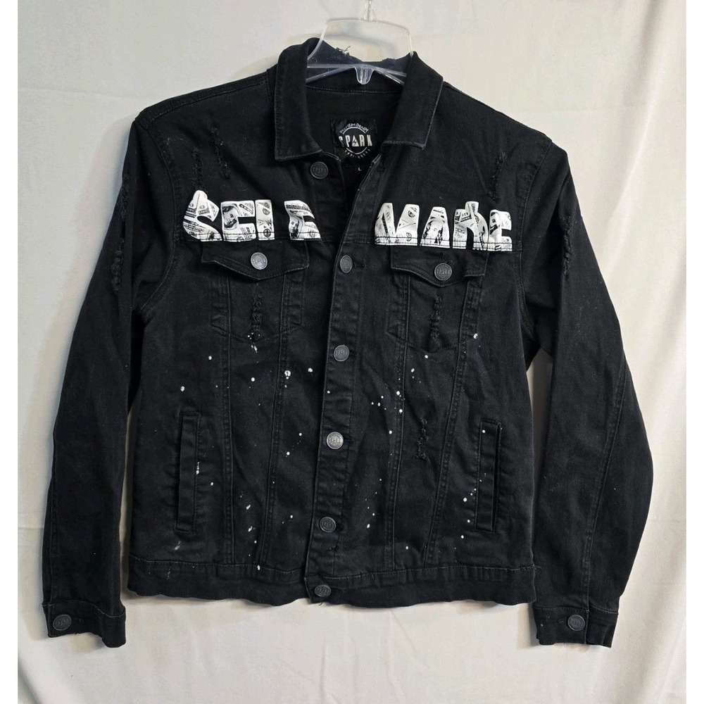 Spark Men's 100% Authentic Button Up Jacket Large Black money